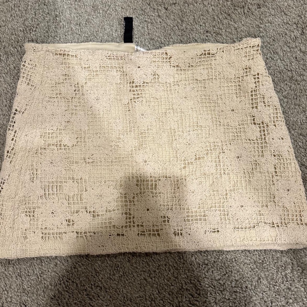Elegant Cream Lace Skirt